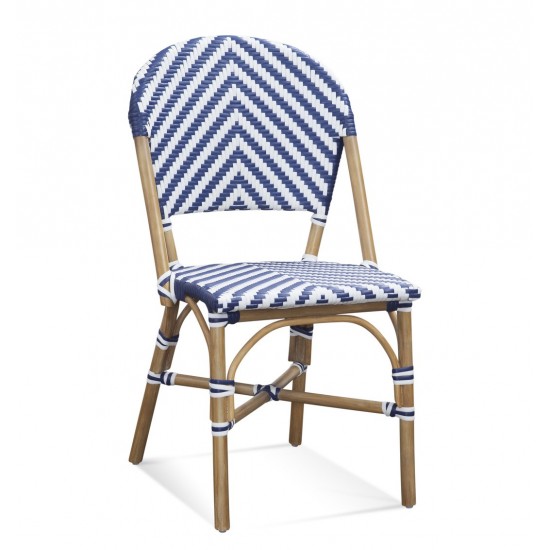 Bassett Mirror Ventana Side Chair, White & Blue