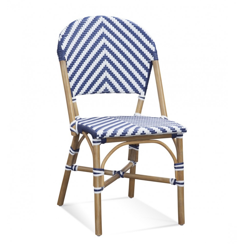 Bassett Mirror Ventana Side Chair, White & Blue