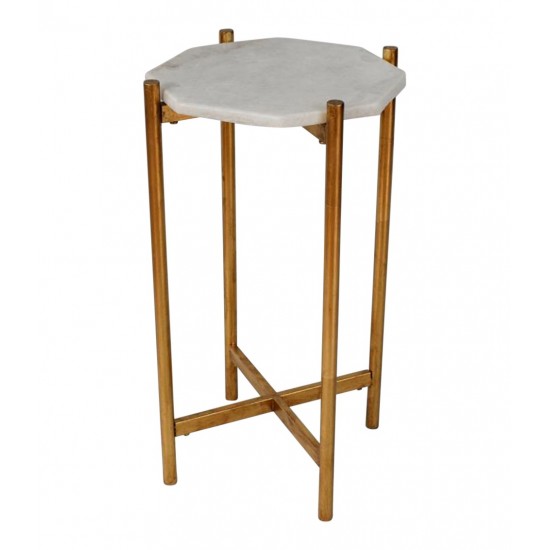 Bassett Mirror Mixson Scatter Table, Gold/White