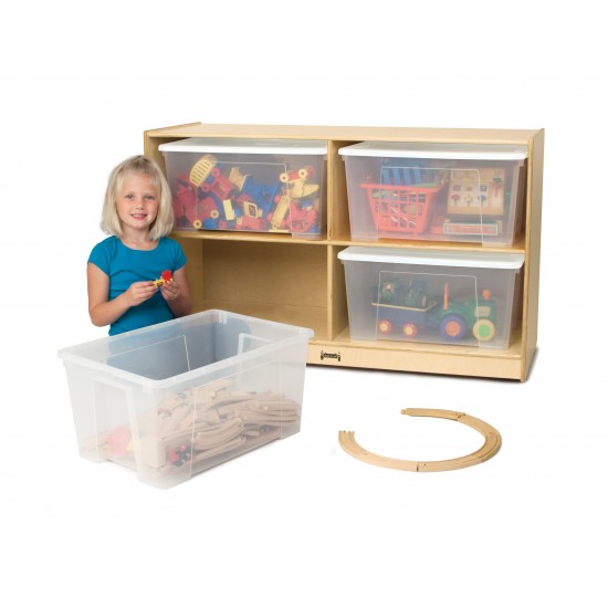 Jonti-Craft Jumbo Tote Storage – with Clear Jumbo Totes + Lids