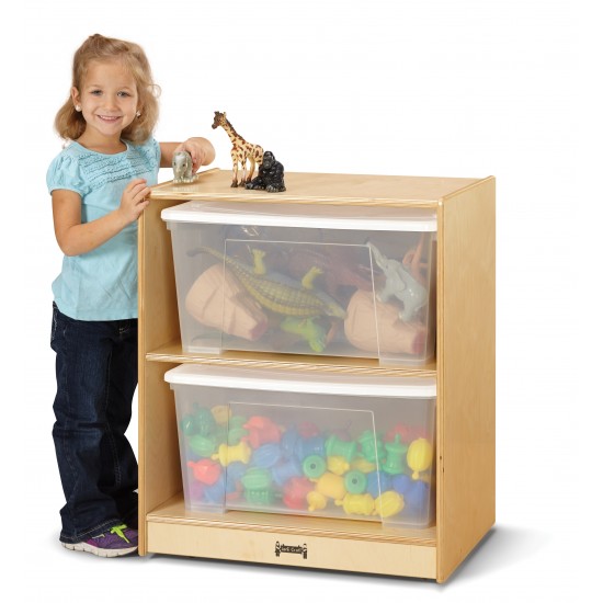 Jonti-Craft Space-Saver Jumbo Tote Storage – with Clear Totes + Lids