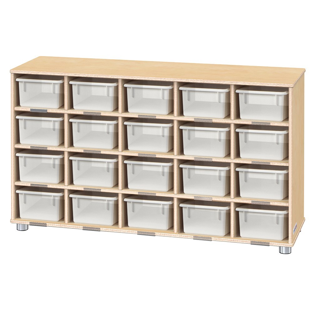TrueModern Twenty-Cubbie Shelf - with See-Thru Cubbie-Trays
