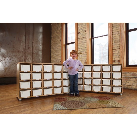 TrueModern Twenty-Cubbie Shelf - with See-Thru Cubbie-Trays