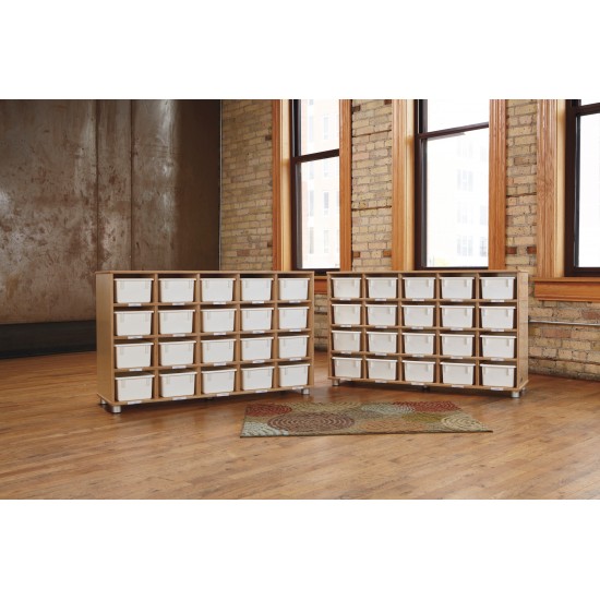 TrueModern Twenty-Cubbie Shelf - with See-Thru Cubbie-Trays