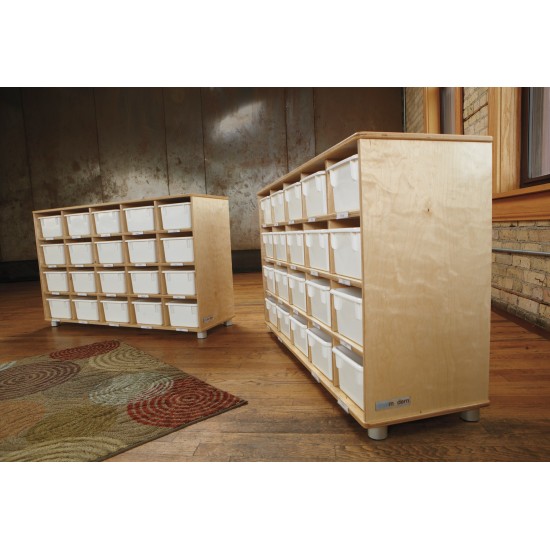 TrueModern Twenty-Cubbie Shelf - with See-Thru Cubbie-Trays