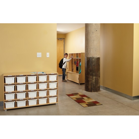 TrueModern Twenty-Cubbie Shelf - with See-Thru Cubbie-Trays