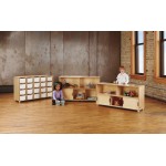 TrueModern Twenty-Cubbie Shelf - with White Cubbie-Trays