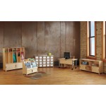 TrueModern Twenty-Cubbie Shelf - with White Cubbie-Trays