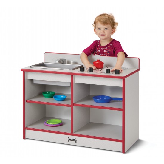 Rainbow Accents Toddler Kitchenette - Red