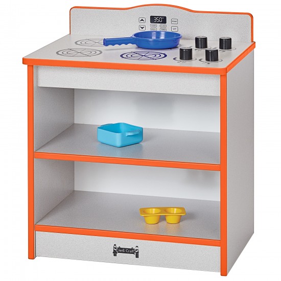 Rainbow Accents Toddler Kitchen Stove - Orange