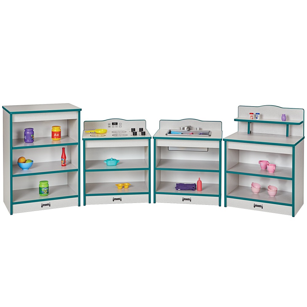 Rainbow Accents Toddler Kitchen 4 Piece Set - Teal