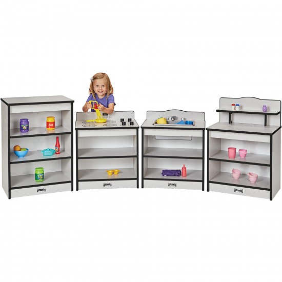 Rainbow Accents Toddler Kitchen 4 Piece Set - Black