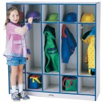 Rainbow Accents 5 Section Coat Locker - Blue