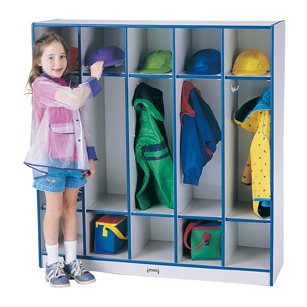 Rainbow Accents 5 Section Coat Locker - Blue