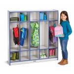 Rainbow Accents 5 Section Coat Locker - Blue