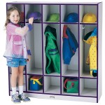 Rainbow Accents 5 Section Coat Locker - Purple