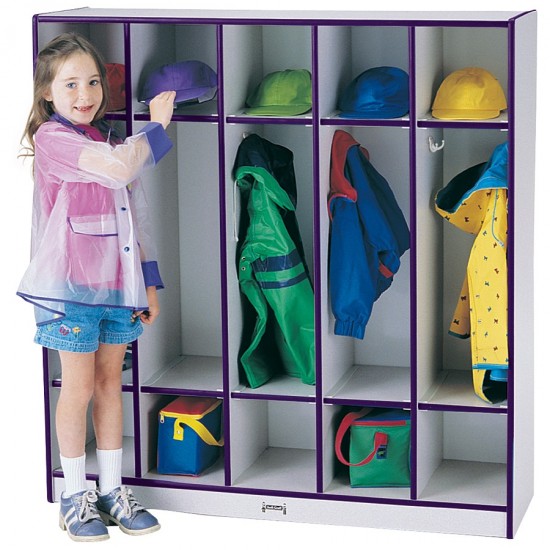 Rainbow Accents 5 Section Coat Locker - Purple