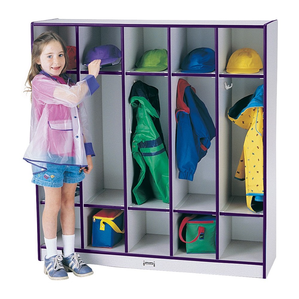 Rainbow Accents 5 Section Coat Locker - Purple