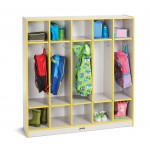 Rainbow Accents 5 Section Coat Locker - Yellow