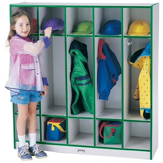 Rainbow Accents 5 Section Coat Locker - Green