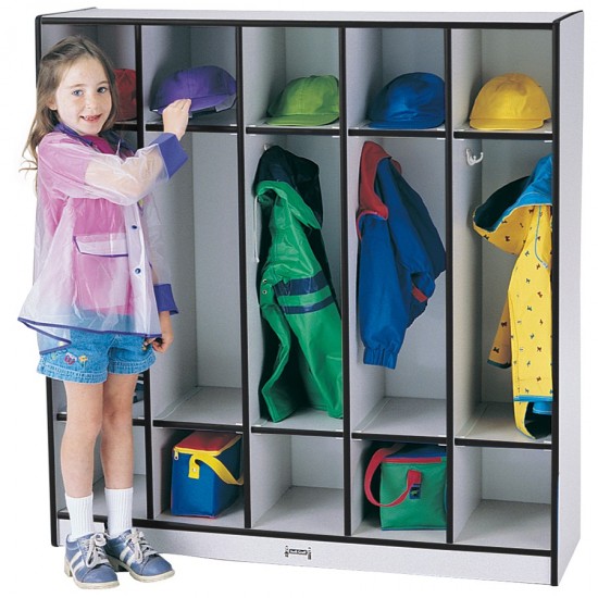 Rainbow Accents 5 Section Coat Locker - Black