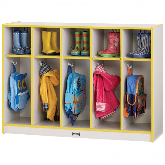 Rainbow Accents Toddler 5 Section Coat Locker - Yellow