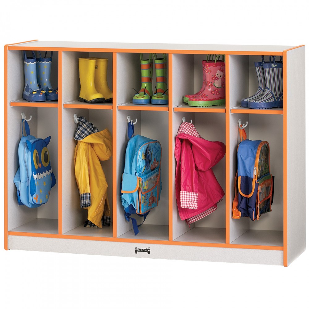 Rainbow Accents Toddler 5 Section Coat Locker - Orange Rainbow Accents Toddler 5 Section Coat Locker - Orange
