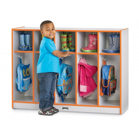 Rainbow Accents Toddler 5 Section Coat Locker - Orange