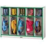 Rainbow Accents Toddler 5 Section Coat Locker - Green