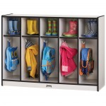 Rainbow Accents Toddler 5 Section Coat Locker - Black