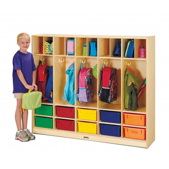 Jonti-Craft Large Locker Organizer – with 10 Colored Tubs
