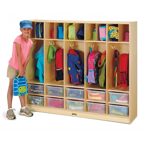 Jonti-Craft Large Locker Organizer – with 10 Colored Tubs