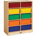 Jonti-Craft 10 Tub Mobile Storage - with Colored Tubs