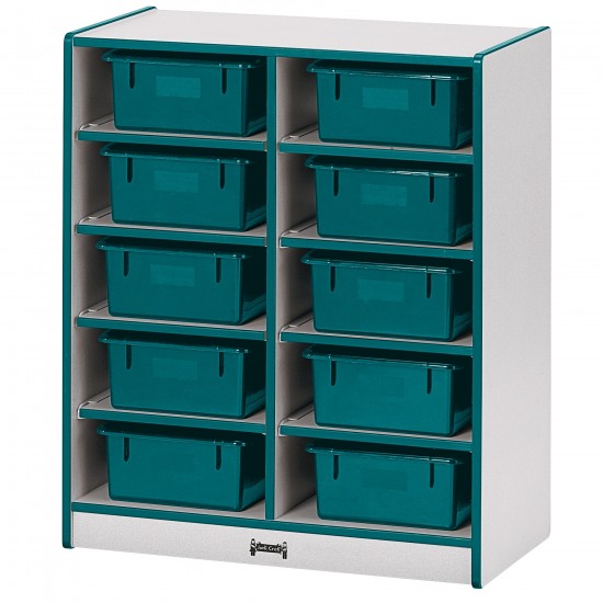 Rainbow Accents 10 Tub Mobile Storage - with Tubs - Teal