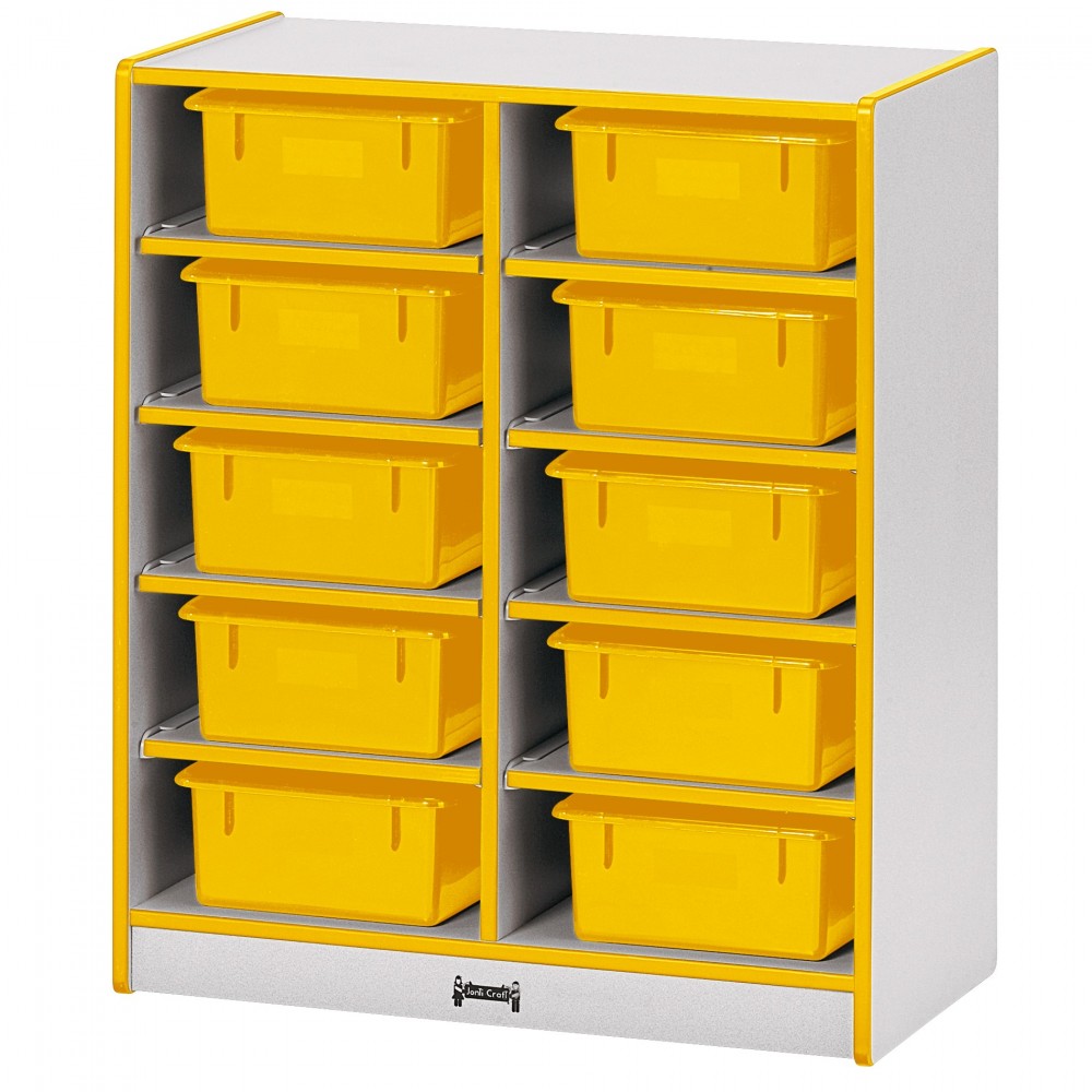 Rainbow Accents 10 Tub Mobile Storage - with Tubs - Yellow