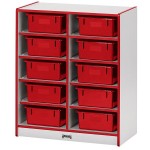 Rainbow Accents 10 Tub Mobile Storage - with Tubs - Red