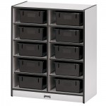 Rainbow Accents 10 Tub Mobile Storage - with Tubs - Black