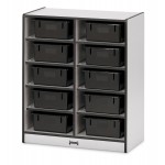 Rainbow Accents 10 Tub Mobile Storage - with Tubs - Black