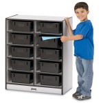 Rainbow Accents 10 Tub Mobile Storage - with Tubs - Black