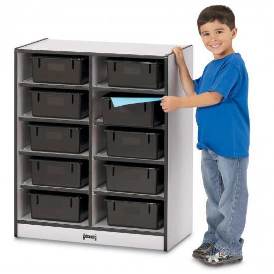 Rainbow Accents 10 Tub Mobile Storage - with Tubs - Black