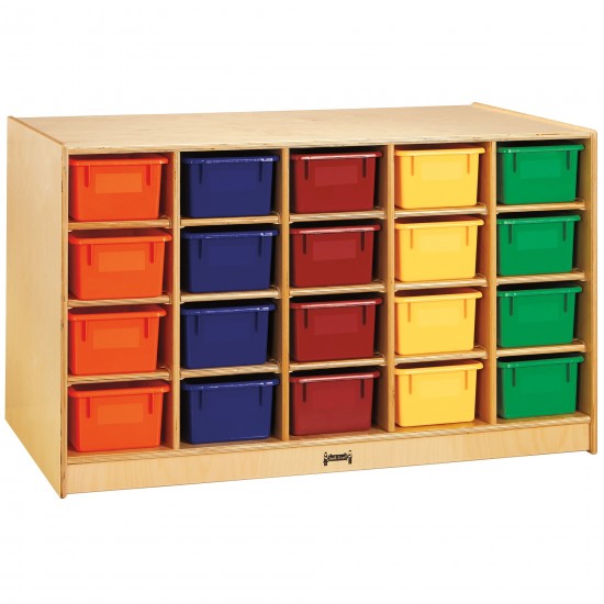 Jonti-Craft Double-Sided Island – Single + 20 Cubbie-Tray - with Colored Trays