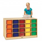 Jonti-Craft Double-Sided Island – Single + 20 Cubbie-Tray - with Colored Trays