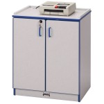 Rainbow Accents Media Cart - Lockable - Blue