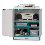 Rainbow Accents Media Cart - Lockable - Blue