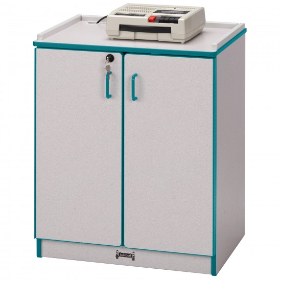 Rainbow Accents Media Cart - Lockable - Teal