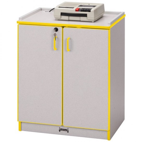 Rainbow Accents Media Cart - Lockable - Yellow