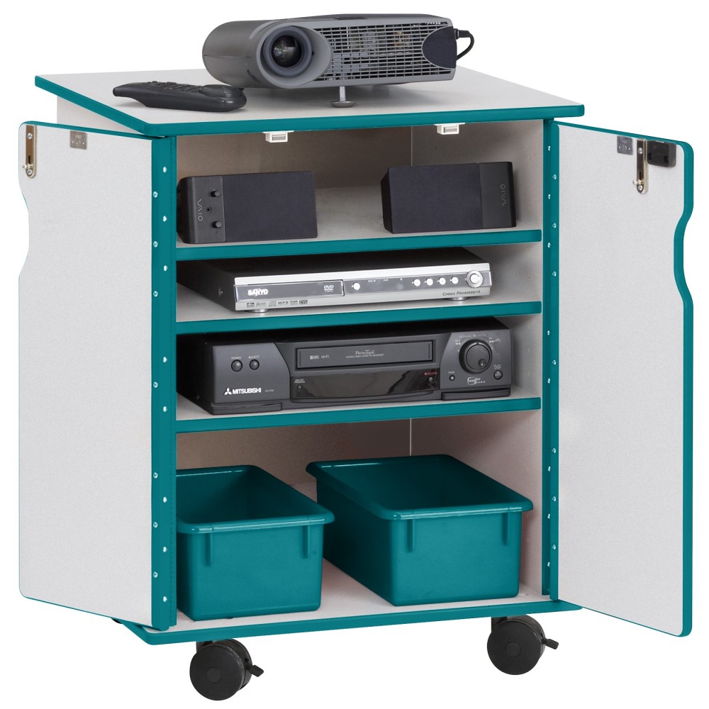 Rainbow Accents Presentation Cart - Teal