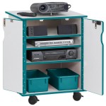 Rainbow Accents Presentation Cart - Teal