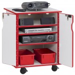 Rainbow Accents Presentation Cart - Red