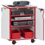 Rainbow Accents Presentation Cart - Red